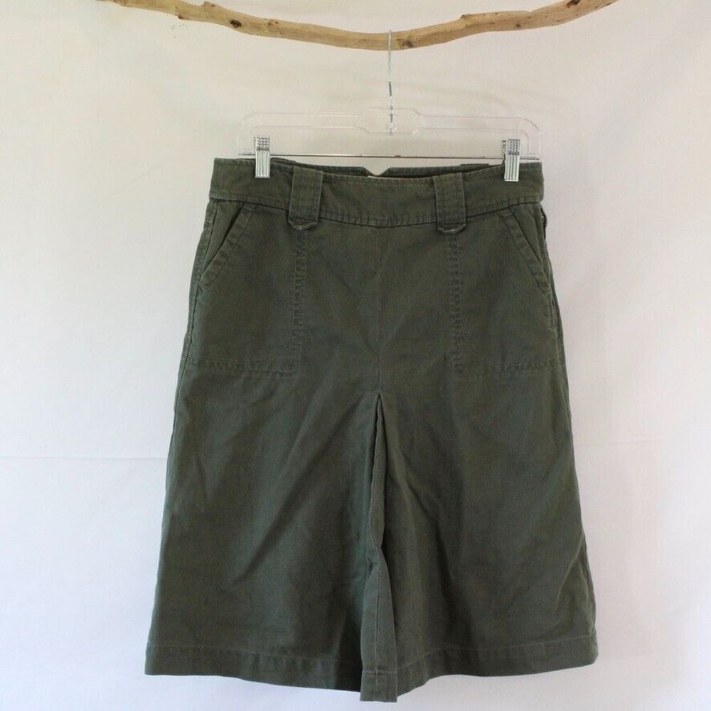 Gap Jeans Knee Length Green Denim Skirt Size 2 Rigid Denim Skirt With Pockets